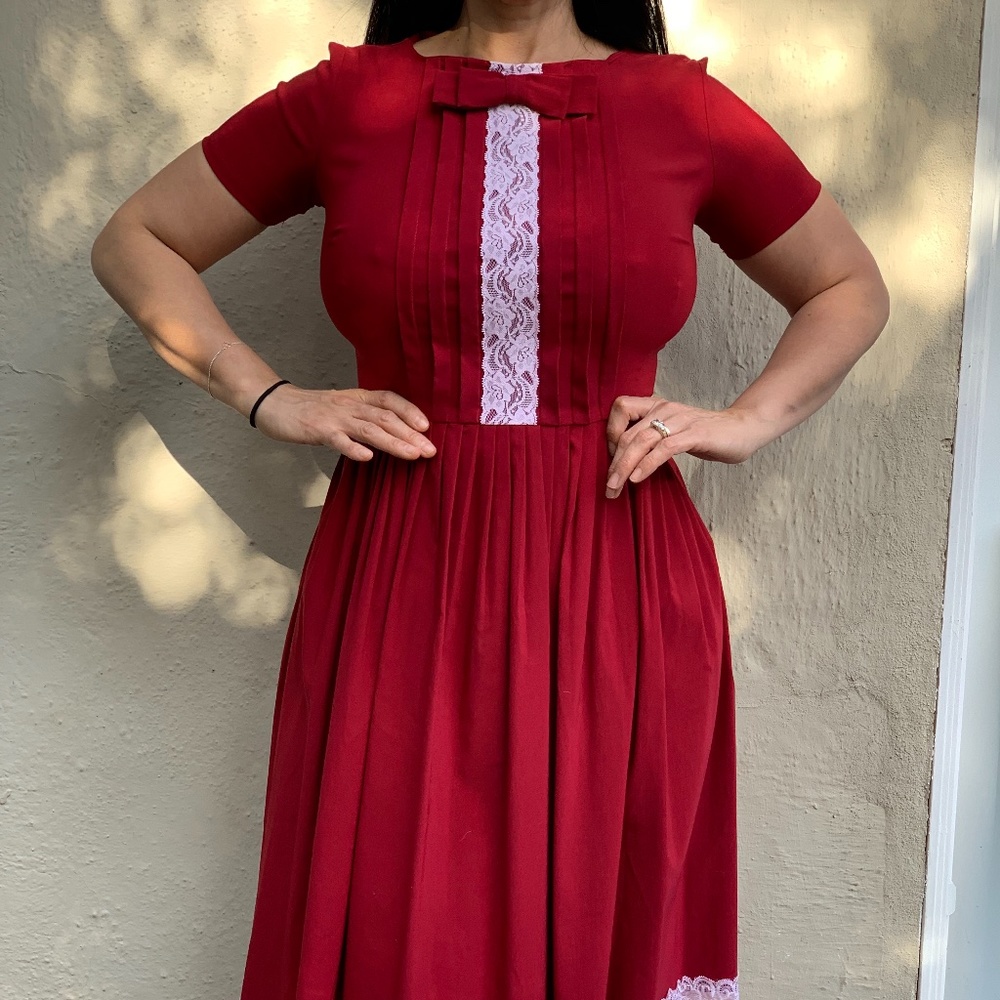 Bettie Page red dress